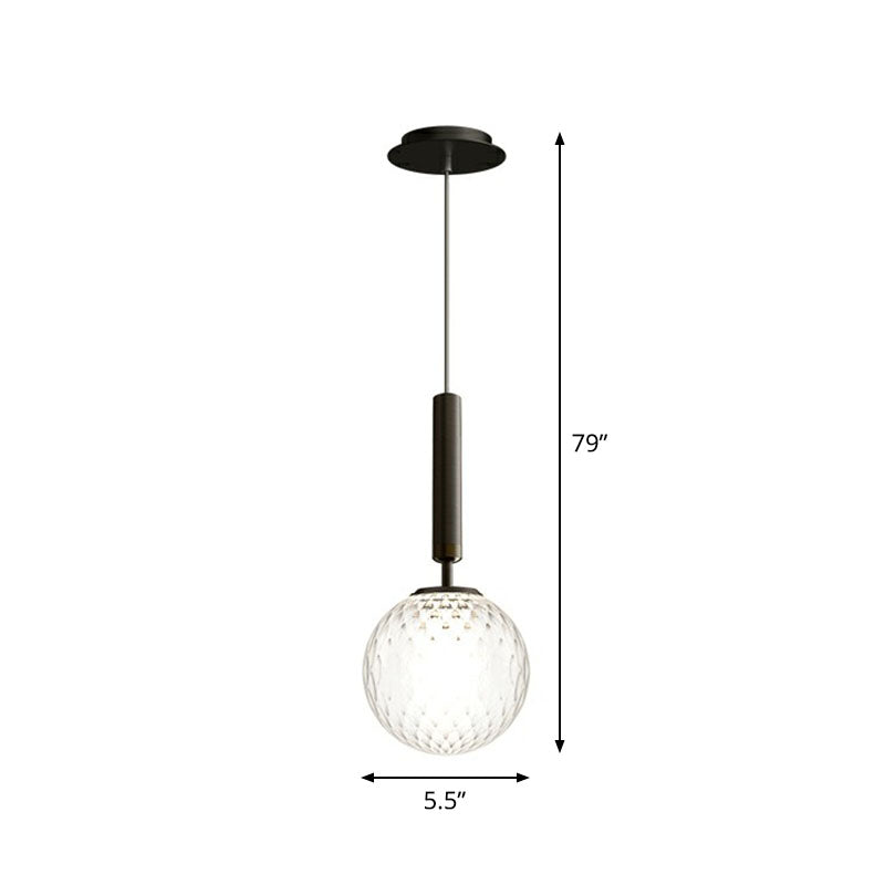 Post-Modern Style Ball Pendant Light Glass 1 Bulb Bedroom Suspended Lighting Fixture