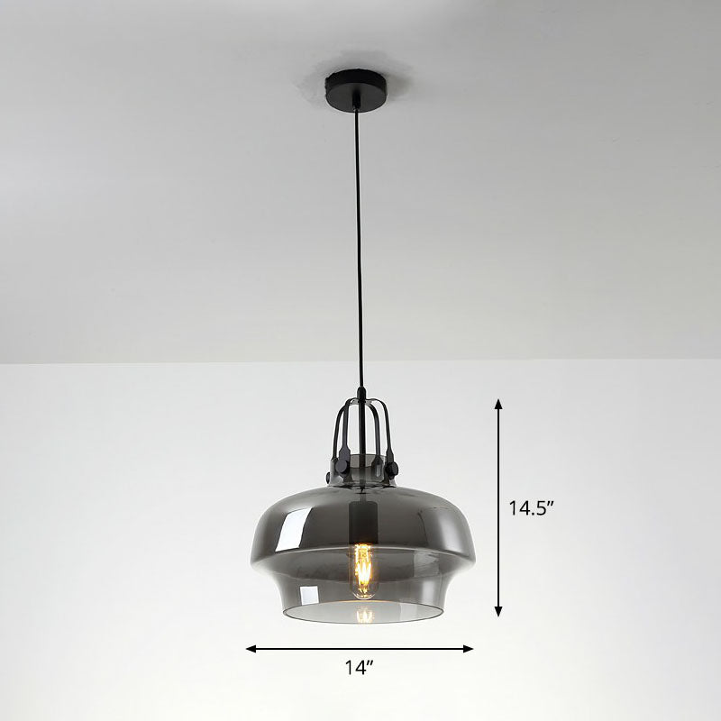 Pot Shaped Dining Room Hanging Lamp Glass Single Postmodern Ceiling Pendant Light