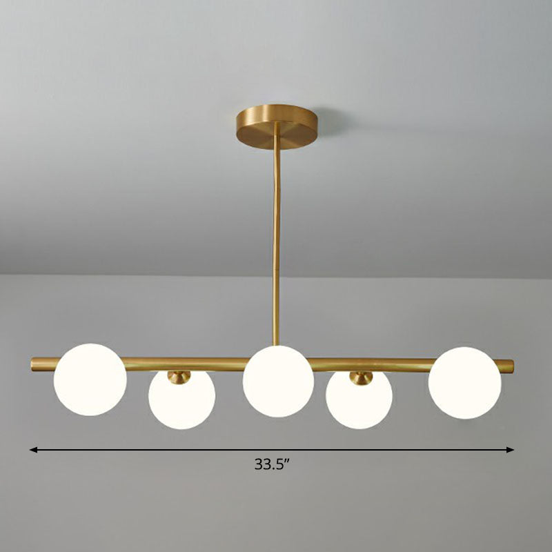 Sfera in vetro Isola Pendant Light Postmodern Brass Ottone Ampiccamento per sala da pranzo