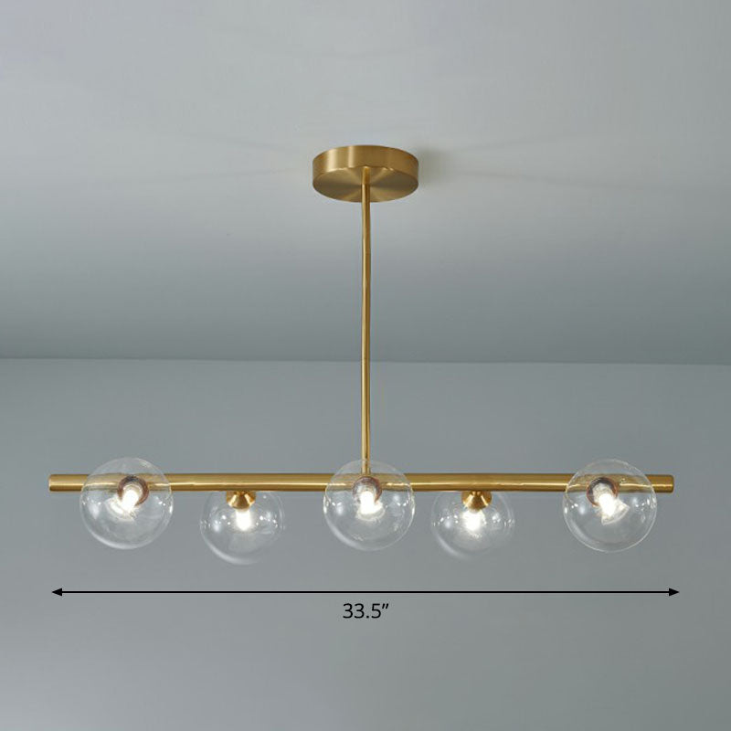 Sfera in vetro Isola Pendant Light Postmodern Brass Ottone Ampiccamento per sala da pranzo