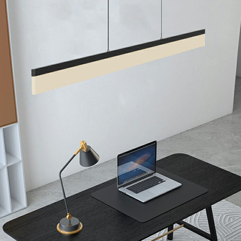 Luz colgante de araña lineal rectangular acrílico Luz contemporánea LED colgante en luz blanca