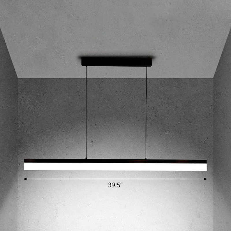 Luz colgante de araña lineal rectangular acrílico Luz contemporánea LED colgante en luz blanca