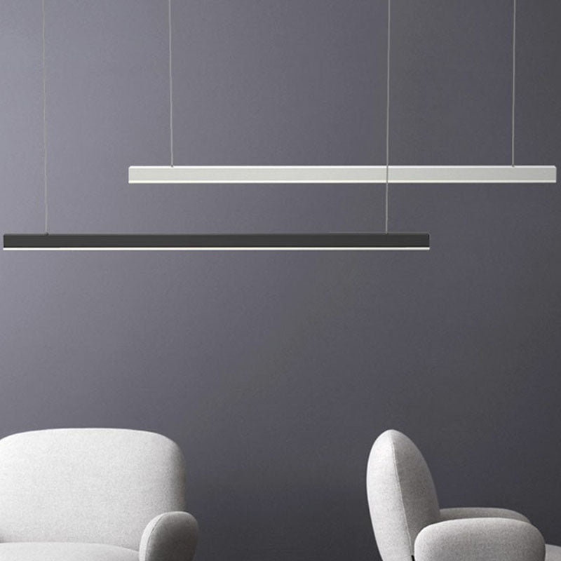 Simplicity Linear Chandelier Lighting Metallic Conference Room LED Pendant Light Fixture