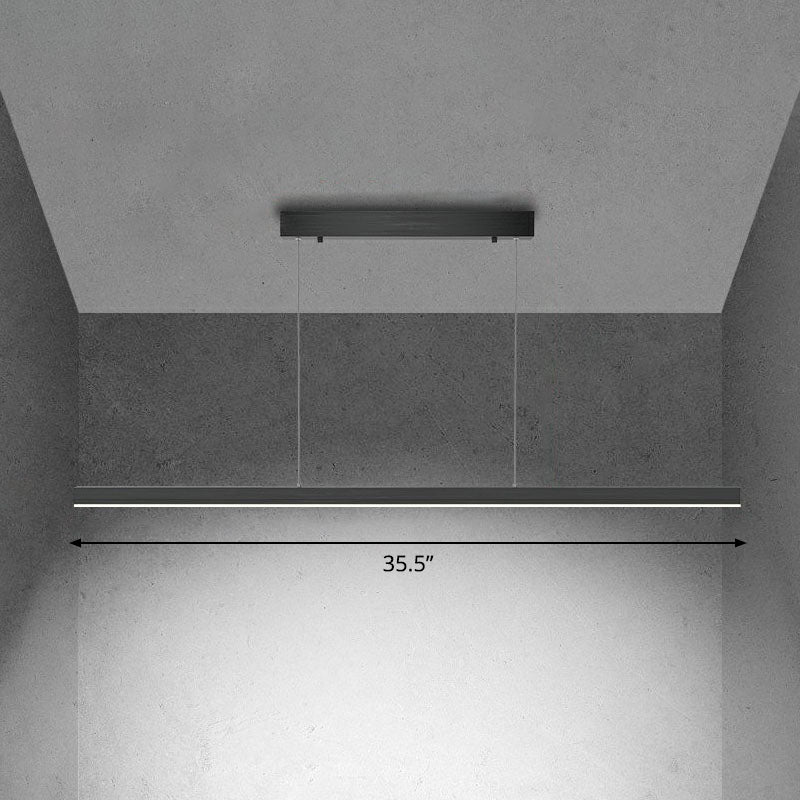 Simplicity Linear Chandelier Lighting Metallic Conference Room LED Pendant Light Fixture