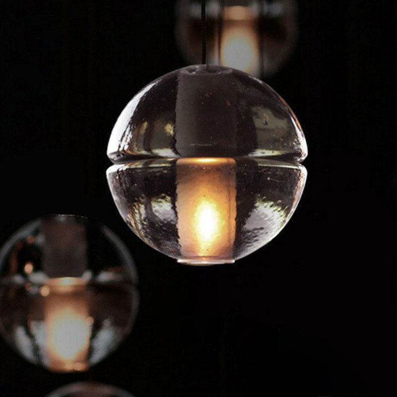 Meteor Shower Multi Light Pendant Chandelier Modern Seedy Glass Clear Suspension Light Fixture