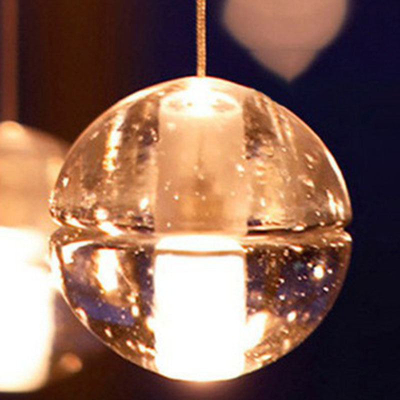 Meteor Shower Multi Light Pendant Chandelier Modern Seedy Glass Clear Suspension Light Fixture