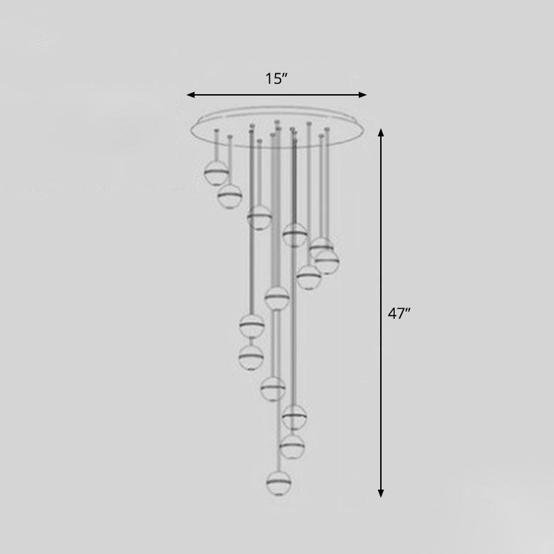 Meteor Shower Multi Light Pendant Chandelier Modern Seedy Glass Clear Suspension Light Fixture