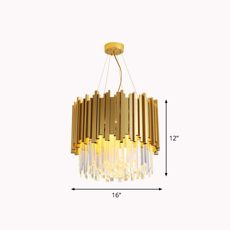Illuminazione rotonda illuminazione minimalista pristenante in oro cristallino per soggiorno