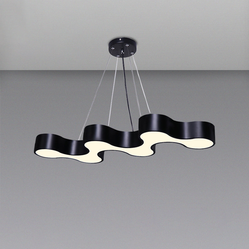 Wave Shaped LED Suspension Light Modern Acrylic Meeting Room Chandelier Lighting