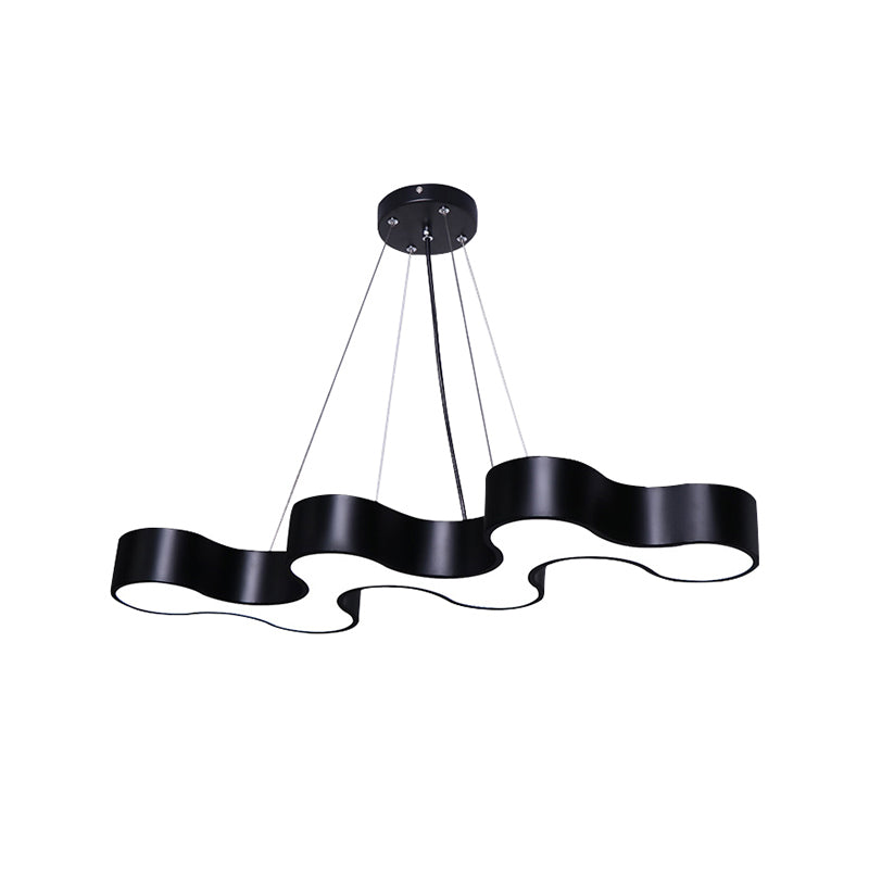 Wave Shaped LED Suspension Light Modern Acrylic Meeting Room Chandelier Lighting