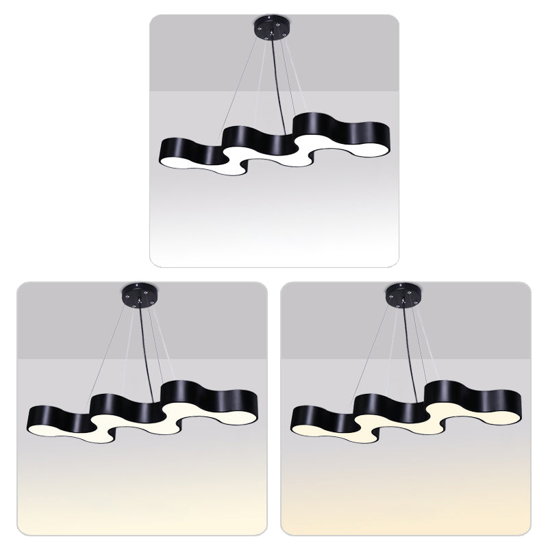 Wave Shaped LED Suspension Light Modern Acrylic Meeting Room Chandelier Lighting