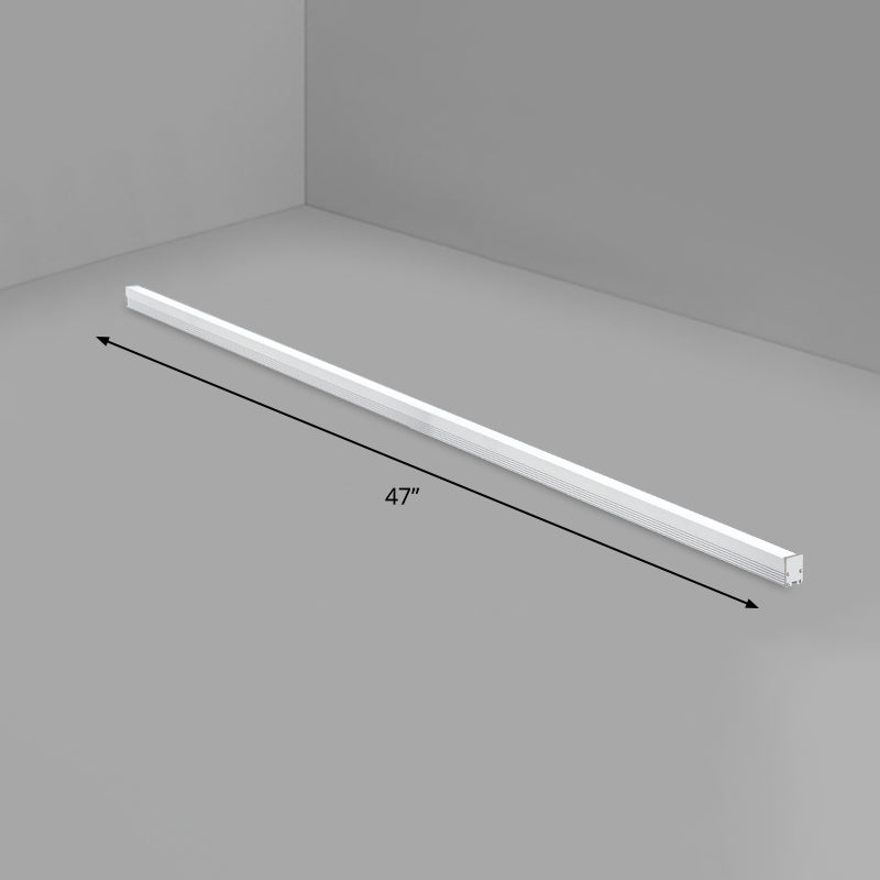 Plafonnier LED en forme de tige en aluminium, finition argentée moderne, luminaire de plafond pour le bureau
