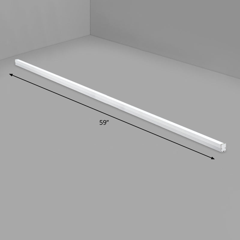 Plafonnier LED en forme de tige en aluminium, finition argentée moderne, luminaire de plafond pour le bureau