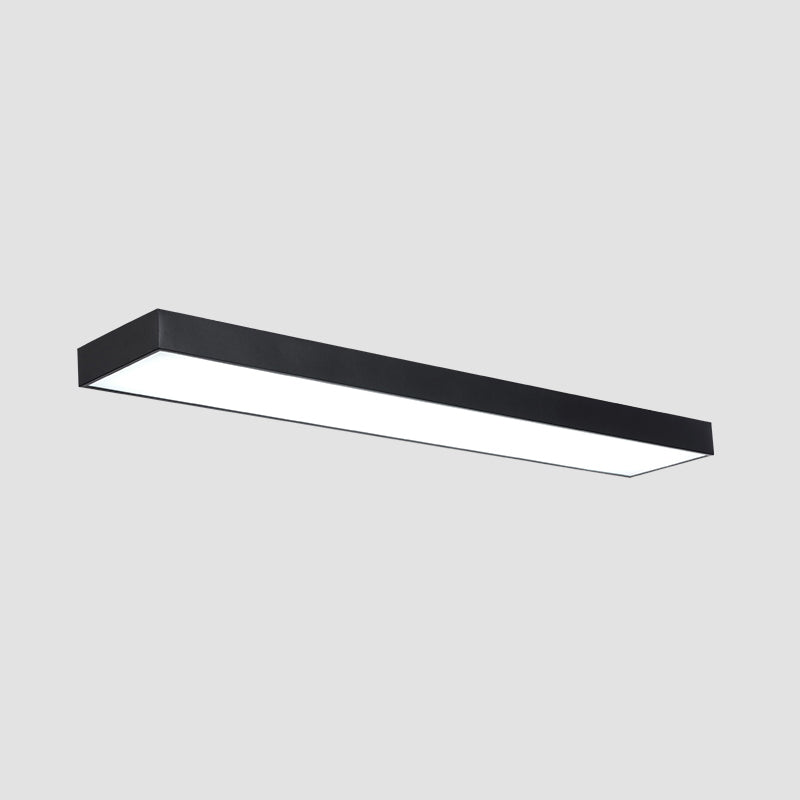 Simplicity Rectangle Flush Ceiling Light Metal Office LED Flush Mount Fixture in Black
