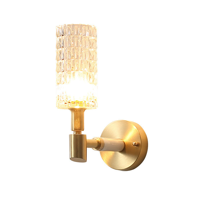 1 corridoio leggero Light Contemporary Style Oro Finitura Gold Sconcetto con bombola in vetro sfaccettato