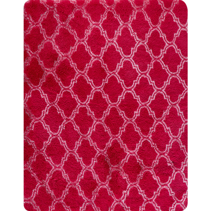 Comfortabele trellis print tapijt tapijt multolor eigentijds tapijt faux wol machine wasbaar anti-slip achterste huisdiervriendelijk kleed voor kamer
