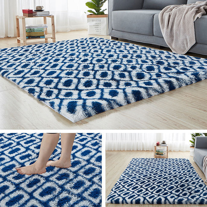 Comfortabele trellis print tapijt tapijt multolor eigentijds tapijt faux wol machine wasbaar anti-slip achterste huisdiervriendelijk kleed voor kamer