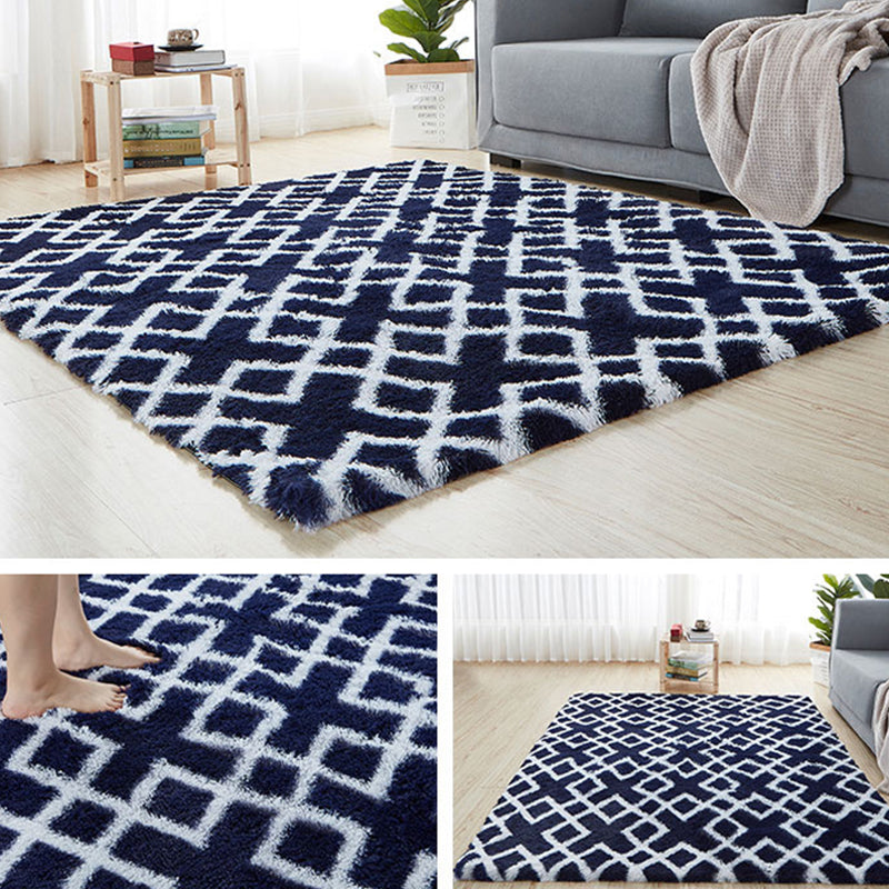 Comfortabele trellis print tapijt tapijt multolor eigentijds tapijt faux wol machine wasbaar anti-slip achterste huisdiervriendelijk kleed voor kamer