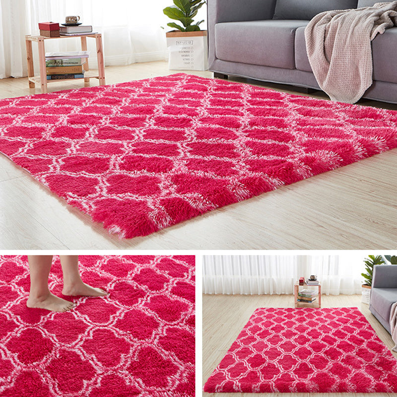 Comfortabele trellis print tapijt tapijt multolor eigentijds tapijt faux wol machine wasbaar anti-slip achterste huisdiervriendelijk kleed voor kamer