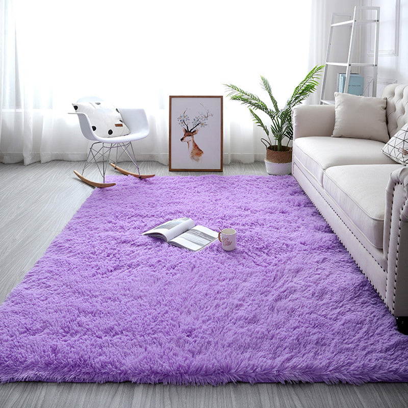 Cozy Nordic Rug Multi-Color Plain Carpet Anti-Slip Backing Rug for Family Room