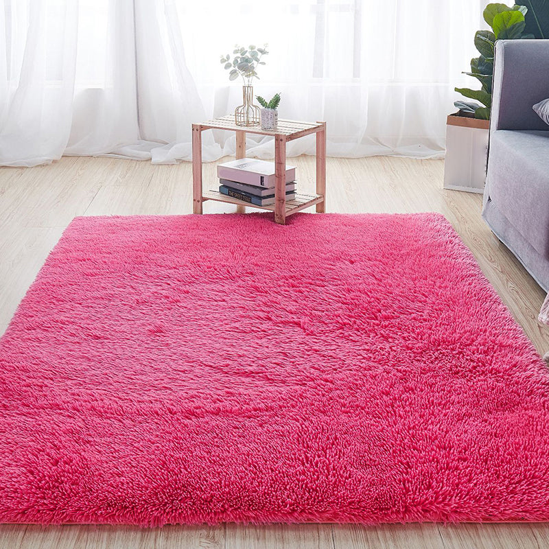 Comfort Solid Color Rug Multi-Color Scandinavian Carpet Plush Stain Resistant Anti-Slip Backing Machine Washable Rug for Home