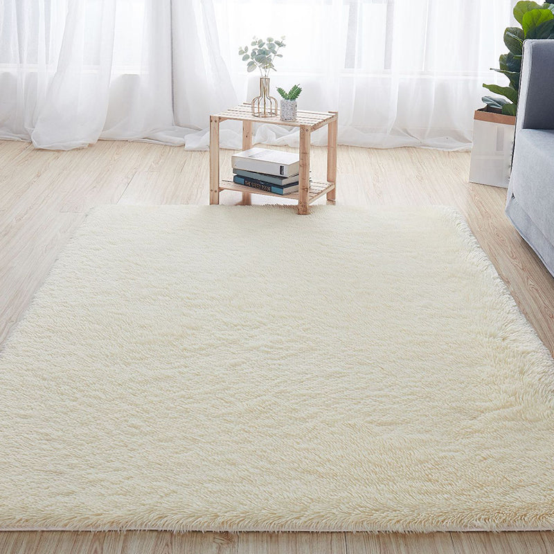Comfort Solid Color Rug Multi-Color Scandinavian Carpet Plush Stain Resistant Anti-Slip Backing Machine Washable Rug for Home