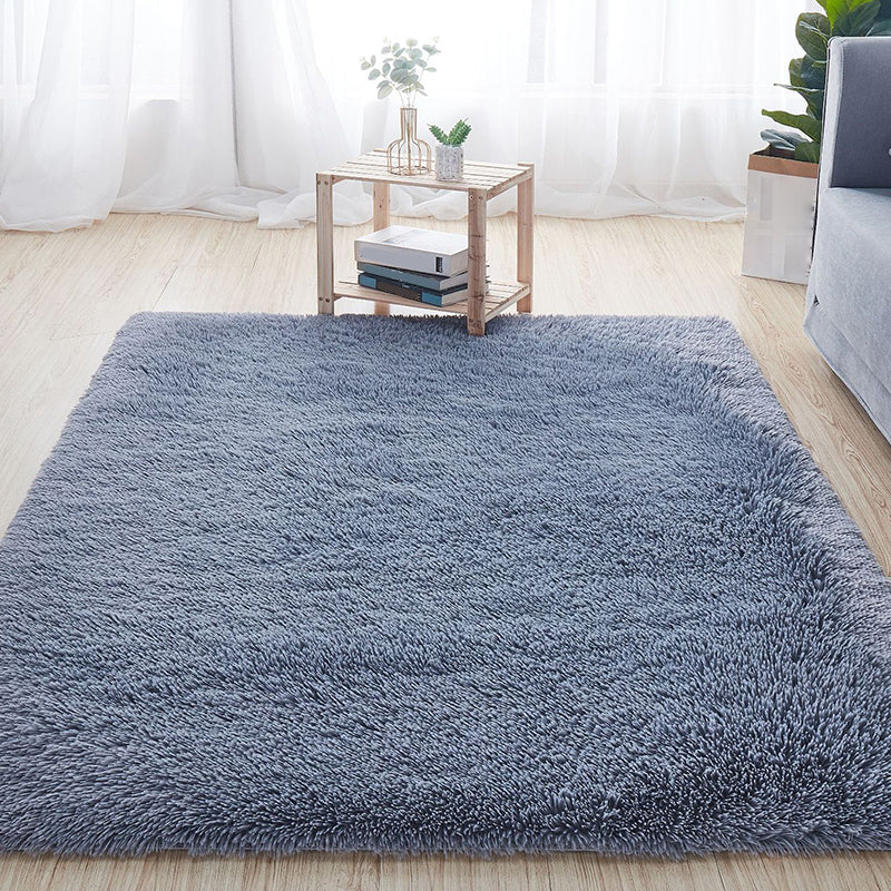Comfort Solid Color Rug Multi-Color Scandinavian Carpet Plush Stain Resistant Anti-Slip Backing Machine Washable Rug for Home