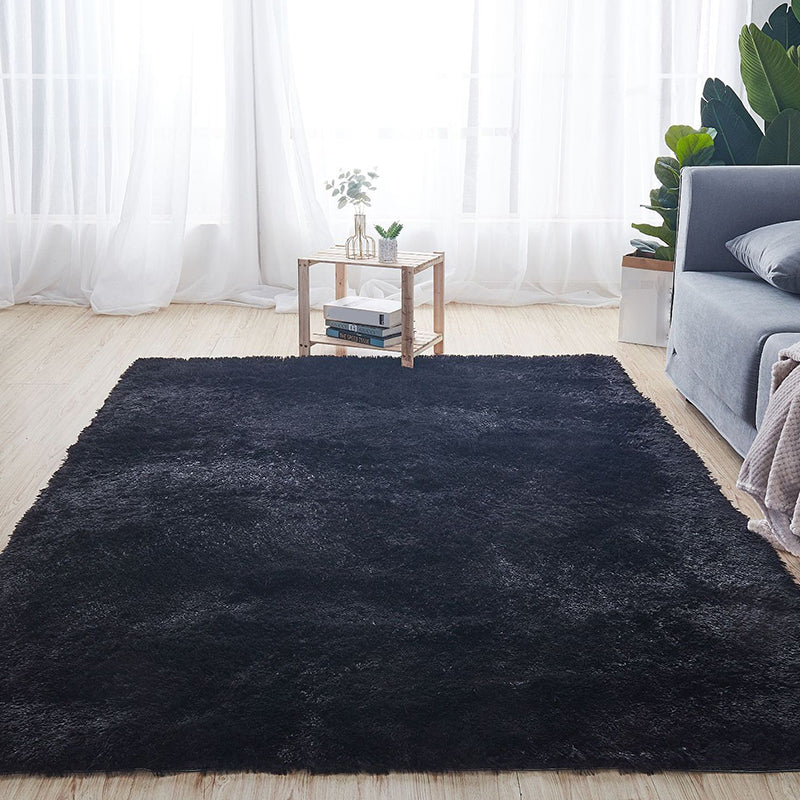 Comfort Solid Color Rug Multi-Color Scandinavian Carpet Plush Stain Resistant Anti-Slip Backing Machine Washable Rug for Home