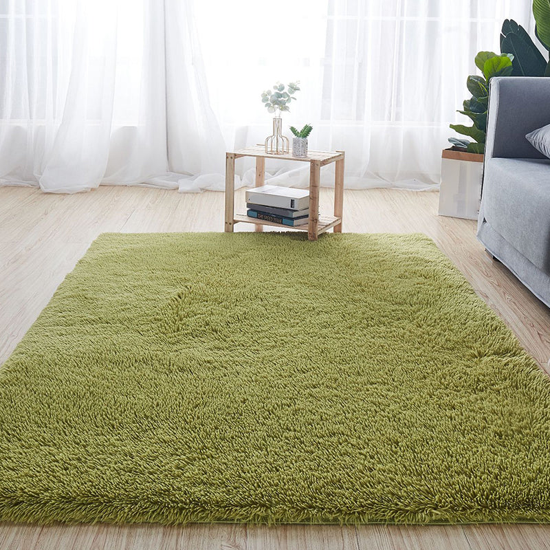 Comfort Solid Color Rug Multi-Color Scandinavian Carpet Plush Stain Resistant Anti-Slip Backing Machine Washable Rug for Home