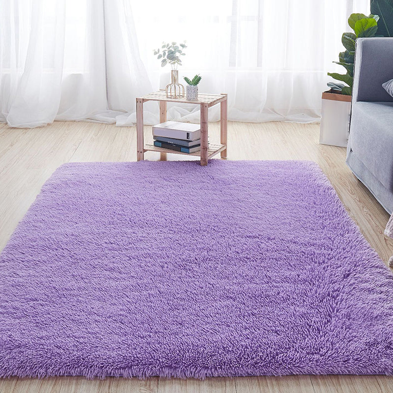 Comfort Solid Color Rug Multi-Color Scandinavian Carpet Plush Stain Resistant Anti-Slip Backing Machine Washable Rug for Home