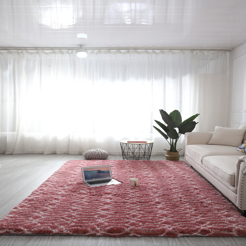 Relaxing Geometry Rug Multi Colored Modern Rug Shaggy Machine Washable Stain Resistant Non-Slip Backing Rug for Home