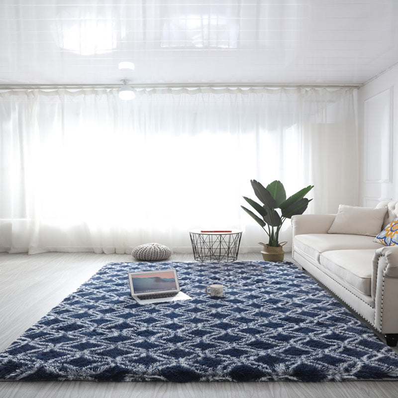 Relaxing Geometry Rug Multi Colored Modern Rug Shaggy Machine Washable Stain Resistant Non-Slip Backing Rug for Home