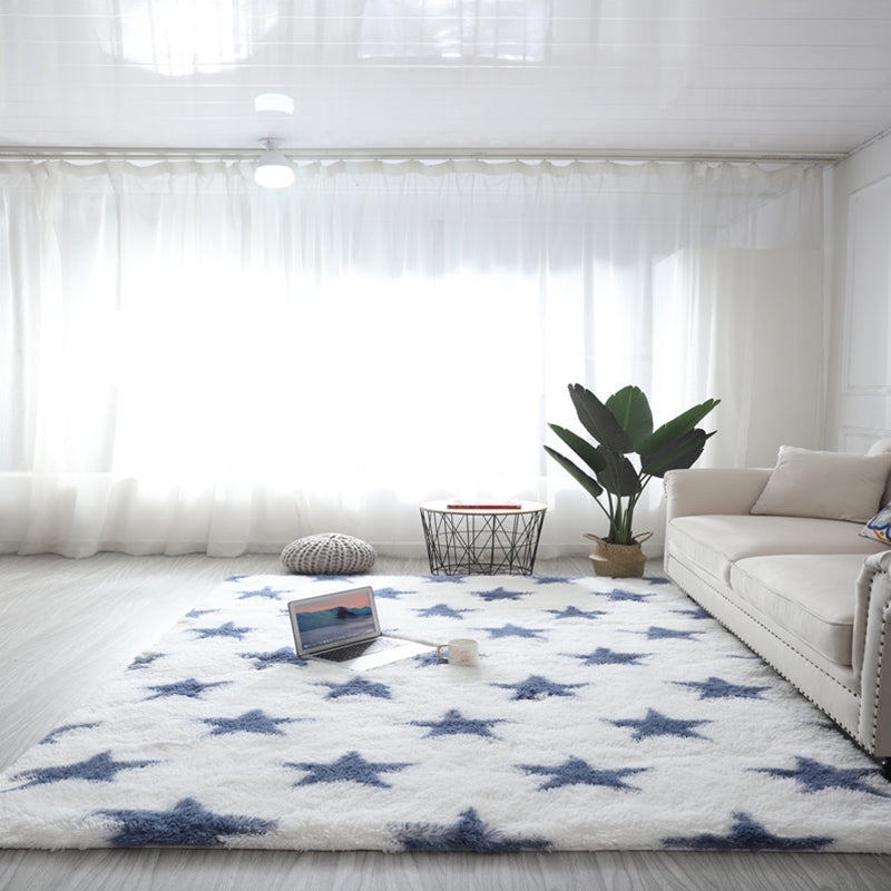 Relaxing Geometry Rug Multi Colored Modern Rug Shaggy Machine Washable Stain Resistant Non-Slip Backing Rug for Home