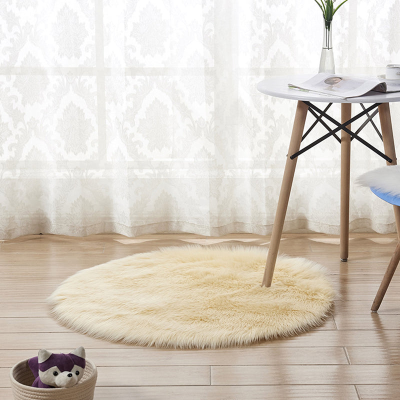 Relaxing Nordic Rug Multi-Color Plain Carpet Easy Care Shaggy Rug for Girls Bedroom
