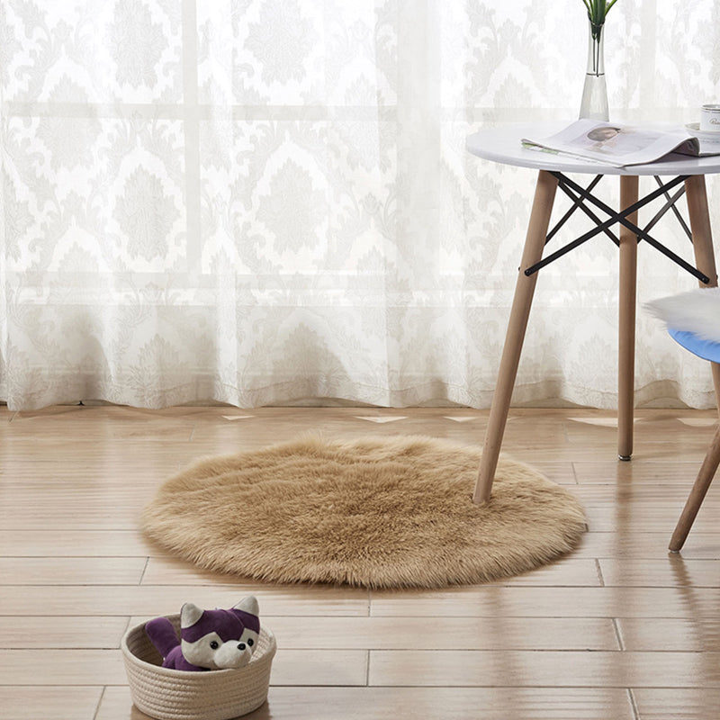 Relaxing Nordic Rug Multi-Color Plain Carpet Easy Care Shaggy Rug for Girls Bedroom