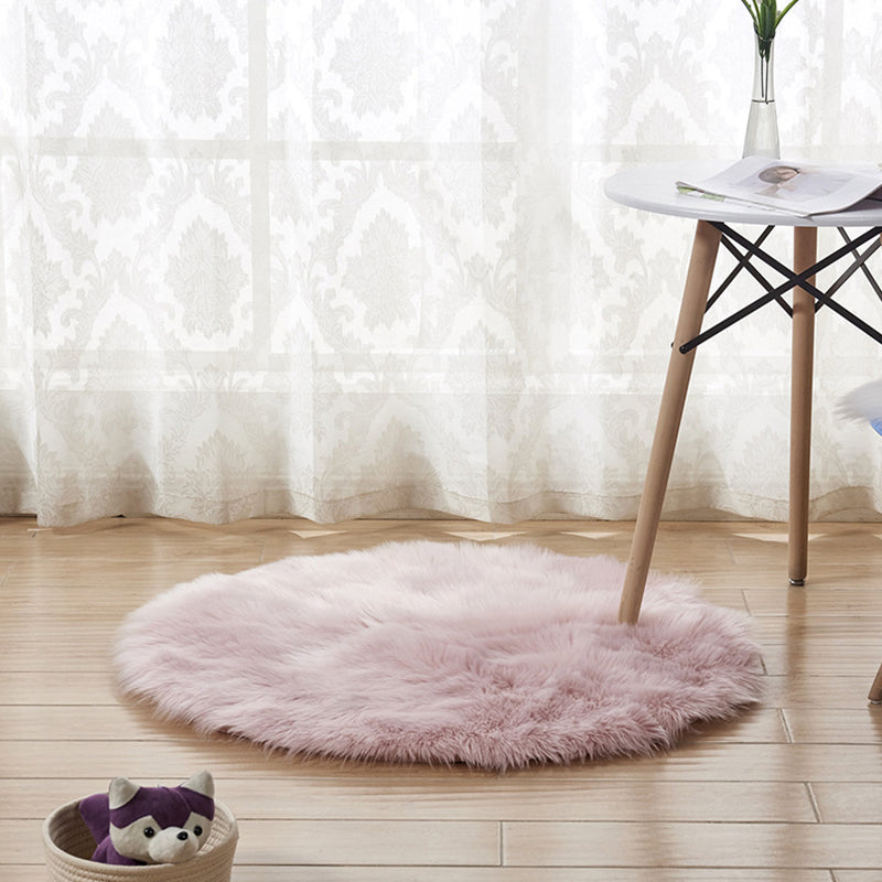 Relaxing Nordic Rug Multi-Color Plain Carpet Easy Care Shaggy Rug for Girls Bedroom