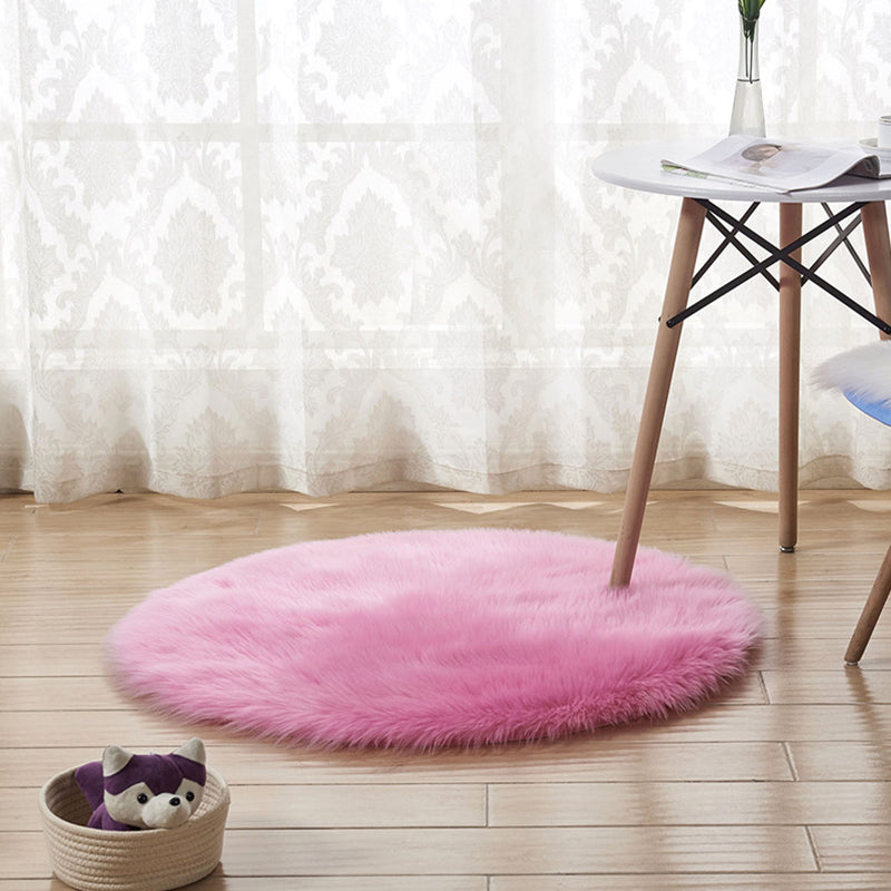 Relaxing Nordic Rug Multi-Color Plain Carpet Easy Care Shaggy Rug for Girls Bedroom