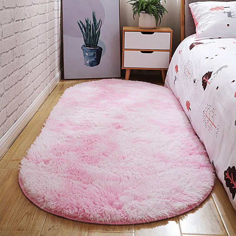 Casual Tie-Dye Rug Multi-Color Plush Carpet Machine Washable Anti-Slip Stain Resistant Rug for Bedroom