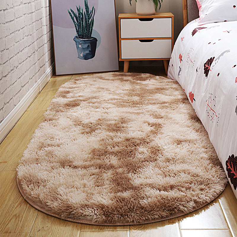 Casual Tie-Dye Rug Multi-Color Plush Carpet Machine Washable Anti-Slip Stain Resistant Rug for Bedroom
