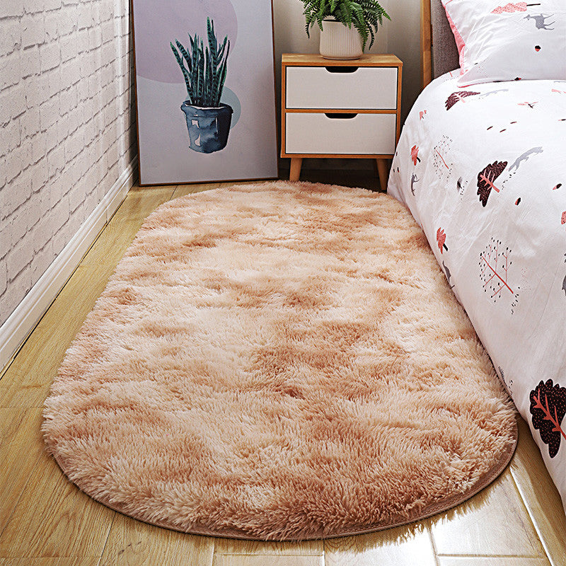 Casual Tie-Dye Rug Multi-Color Plush Carpet Machine Washable Anti-Slip Stain Resistant Rug for Bedroom