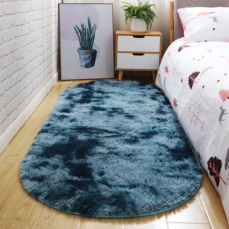 Casual Tie-Dye Rug Multi-Color Plush Carpet Machine Washable Anti-Slip Stain Resistant Rug for Bedroom