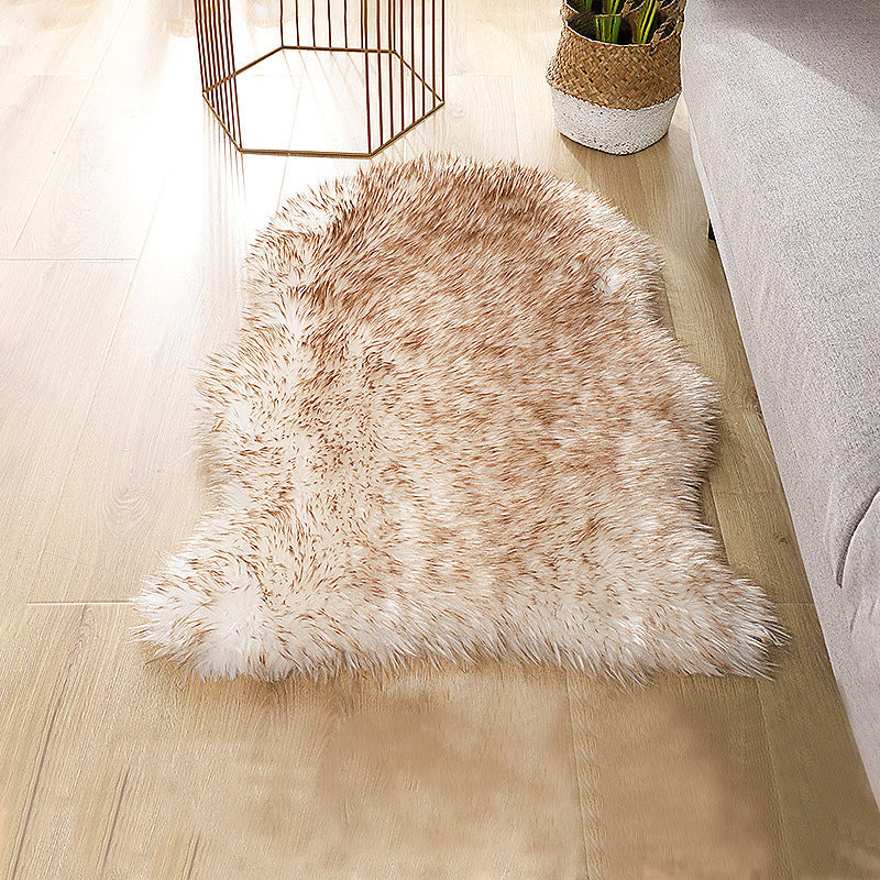 Satiny Multi-Color Casual Rug Fluffy Plain Indoor Rug Non-Slip Machine Washable Stain Resistant Area Carpet for Home