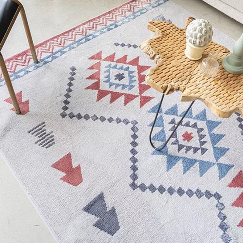 Chic Amriecana Rug Multi Colored Geometric Rug Stain Resistant Anti-Slip Backing Washable Rug for Home