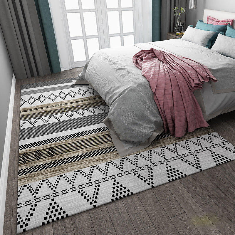 Primitief tribale vloerkleed Multicolor geometrie Tapijt Anti-slip achterste Wasbare vlekbestendig gebied Rug voor slaapkamer