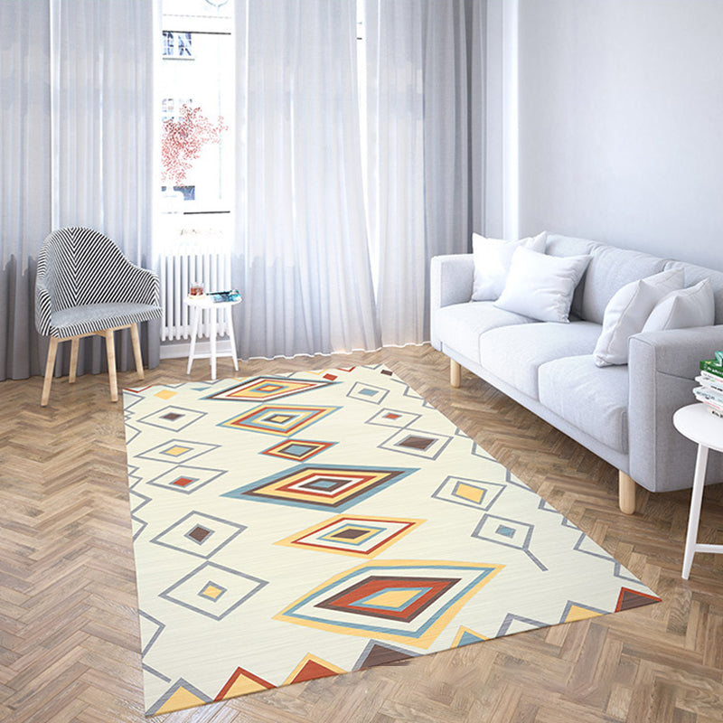 Decoratief rhombus-patroon Tapijt veelkleurig Indonesisch tapijtenpolyester machine wasbare vlekbestendige antislip tapijt voor kamer