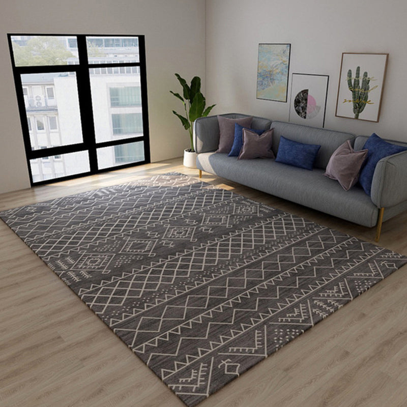 Western Tribal Print Rug Multi Color Synthetics Carpet Machine Washable Non-Slip Backing Stain Resistant Rug for Sitting Room