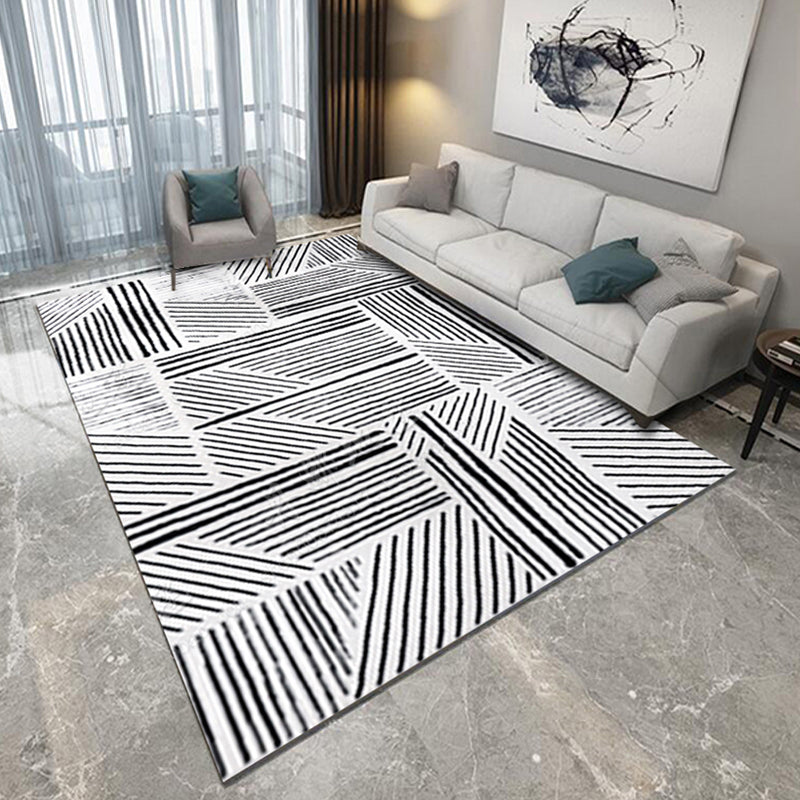 Environmental Geometric Rug Multi-Color Bohemian Carpet Synthetics Anti-Slip Machine Washable Pet Friendly Rug for Living Room