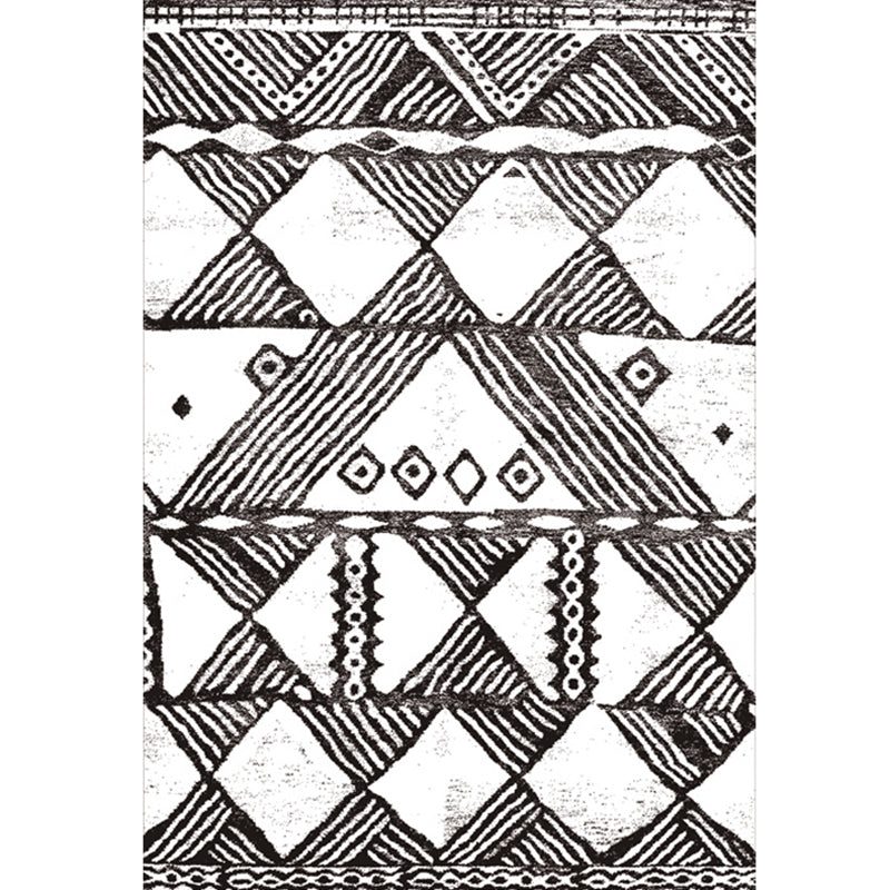 Environmental Geometric Rug Multi-Color Bohemian Carpet Synthetics Anti-Slip Machine Washable Pet Friendly Rug for Living Room