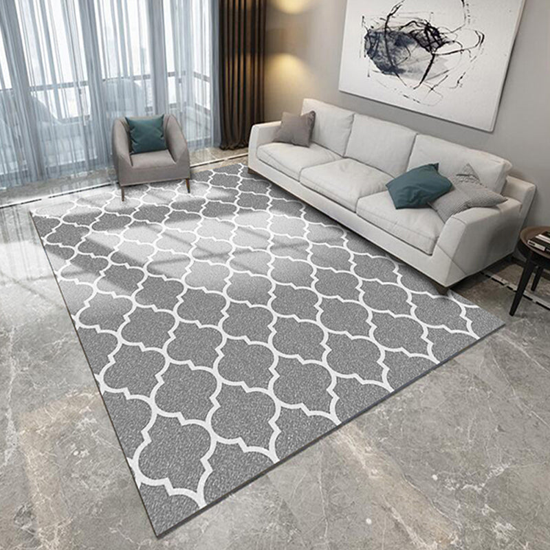 Environmental Geometric Rug Multi-Color Bohemian Carpet Synthetics Anti-Slip Machine Washable Pet Friendly Rug for Living Room