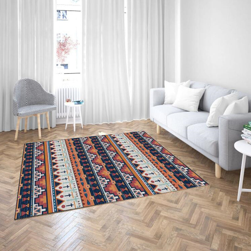 Marokkaner Wohnzimmer Teppich Multi-Farben Geometrischer Druckteppichsynthetik Anti-Rutsch-Backing-Fleckenresistent Haustierfreundlicher Teppich